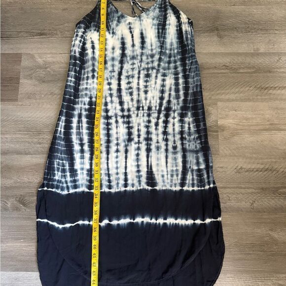 Anthropologie Cloth & Stone Tie Dye Midi Dress Navy White - Picture 10 of 13
